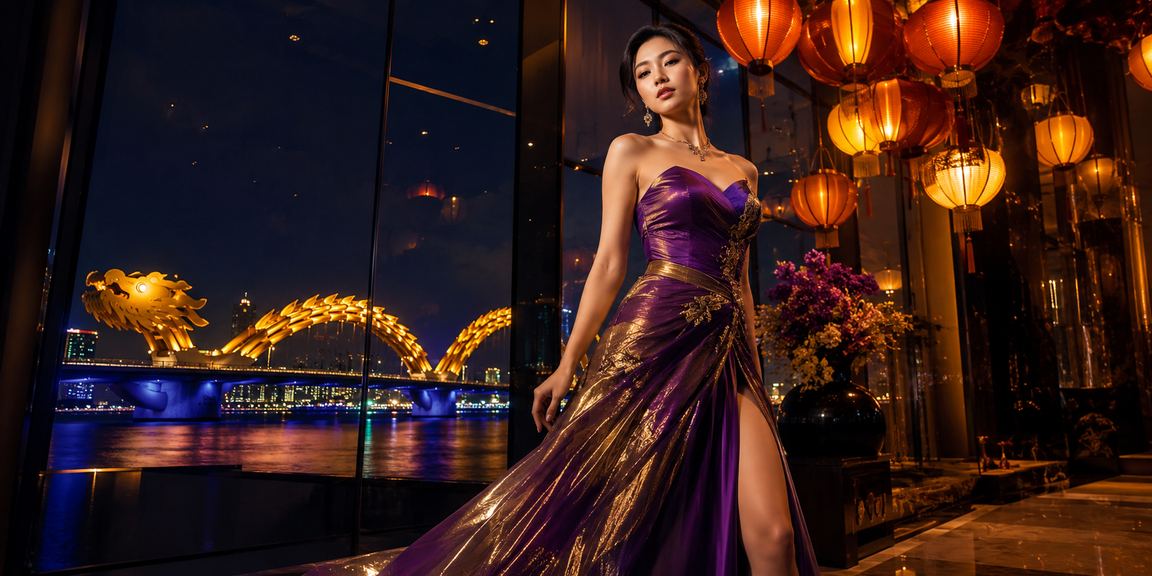 Cảnh quan ánh đèn lung linh tại casino Đà Nẵng, trung tâm giải trí sôi động